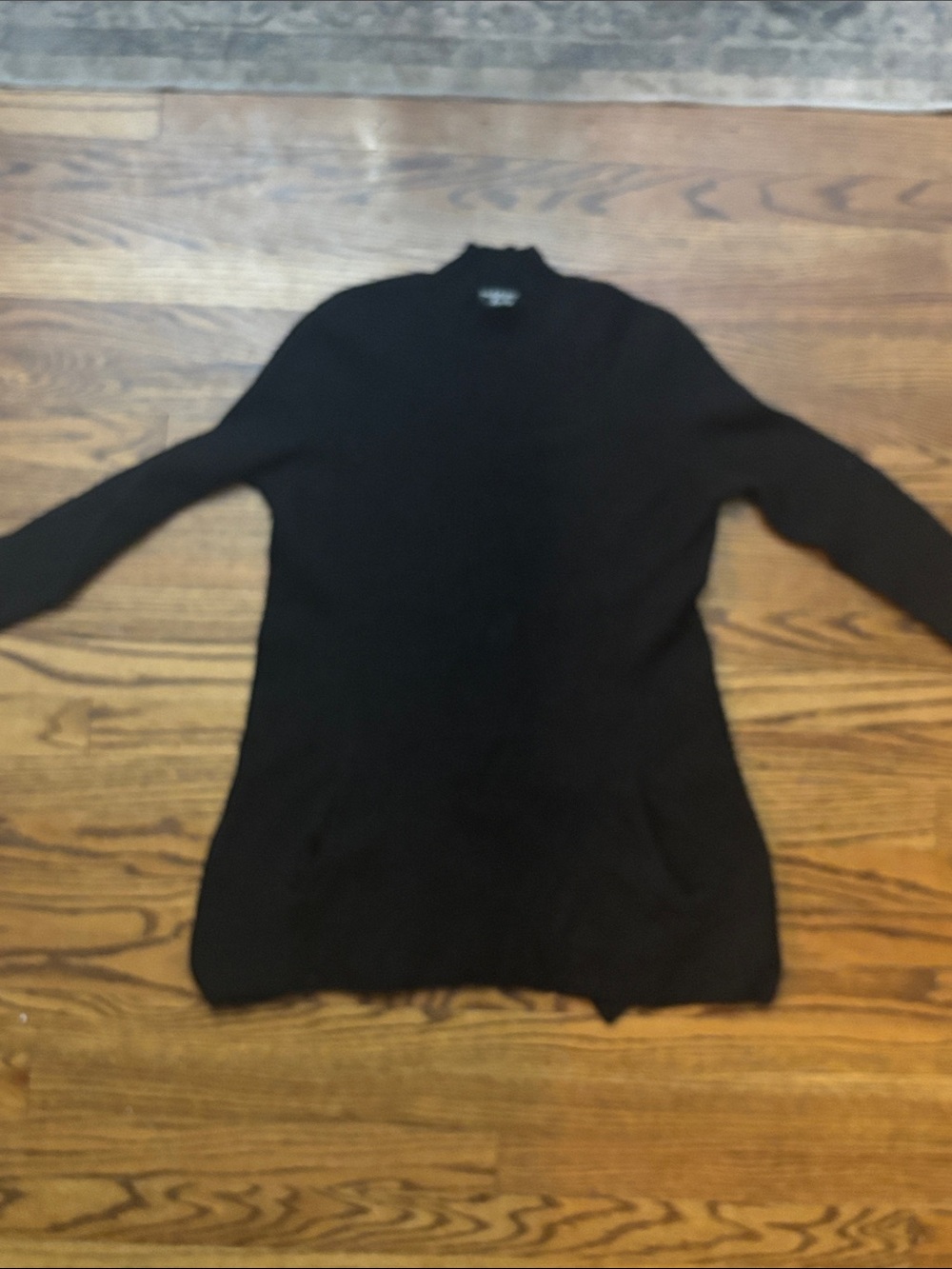 Women's Black cashmere Cowl Turtleneck Sweater - Classic Knit